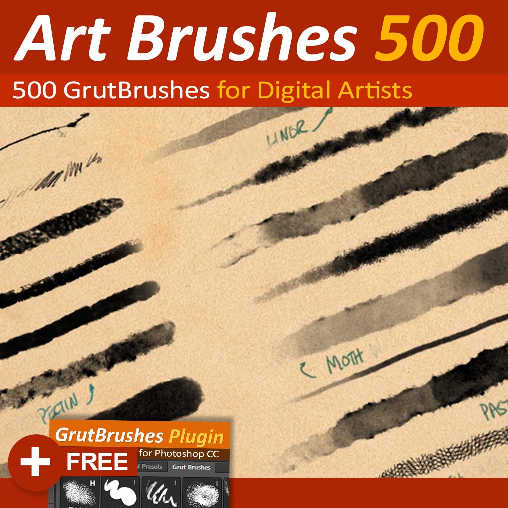 12 Free High Res Dry Brush Stroke Photoshop Brushes