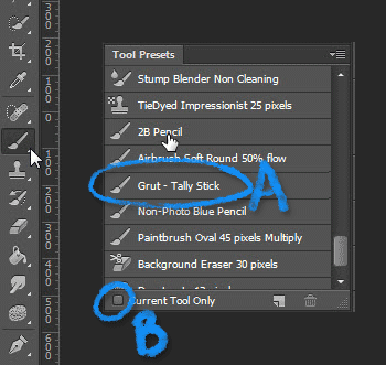 Custom Photoshop Brushes will now appear in tool Preset panel